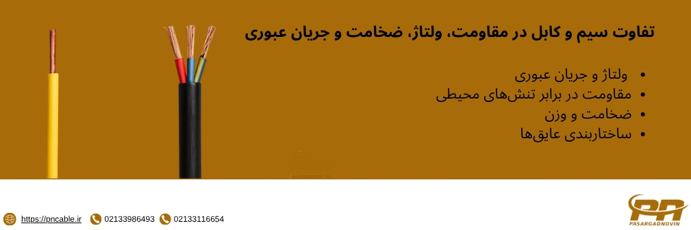 تفاوت سیم و کابل